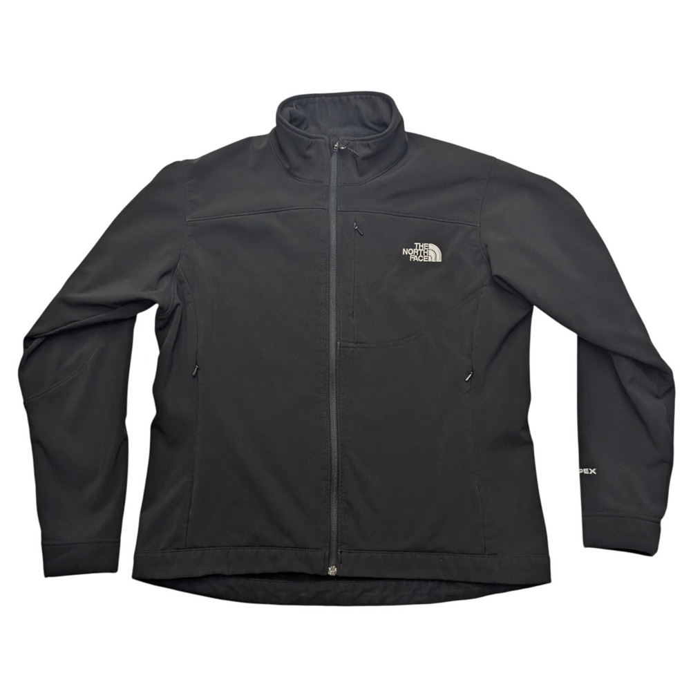 The North Face Apex Bionic Jacket Womens Large Black Softshell Fleece Lined Zip